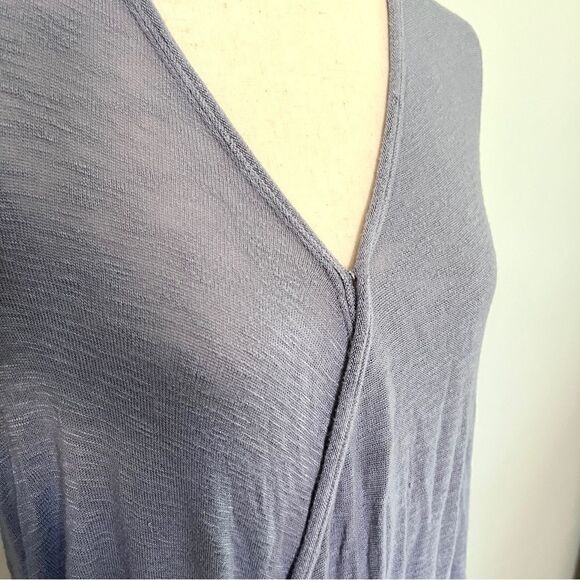 We The Free Free People Miss Rose Surplice Long Sleeve Tunic in Blue-Gray Small - Picture 5 of 8